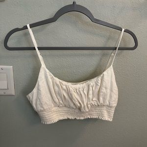 Petal and pup white crop tank
